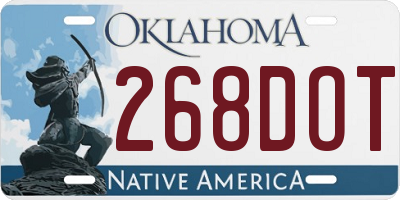 OK license plate 268DOT