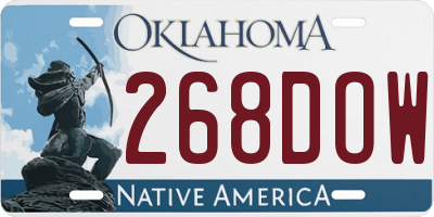 OK license plate 268DOW