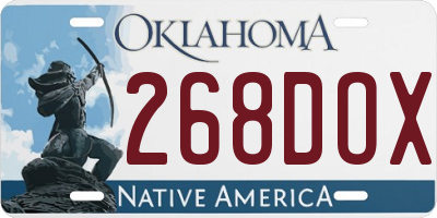 OK license plate 268DOX