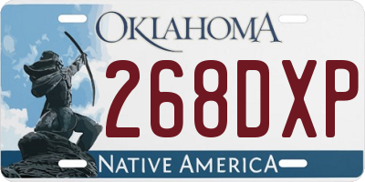 OK license plate 268DXP