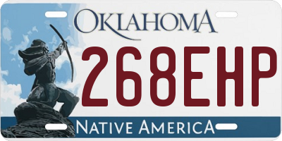 OK license plate 268EHP