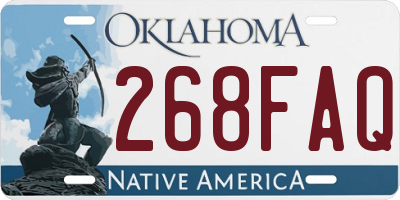 OK license plate 268FAQ