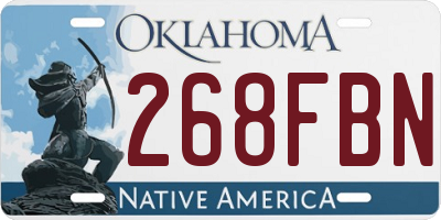 OK license plate 268FBN