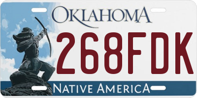 OK license plate 268FDK
