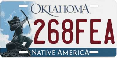 OK license plate 268FEA