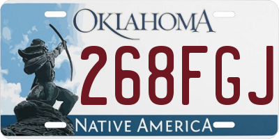 OK license plate 268FGJ