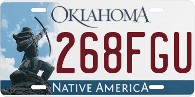 OK license plate 268FGU