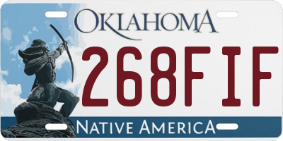 OK license plate 268FIF