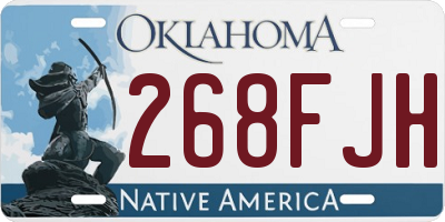 OK license plate 268FJH