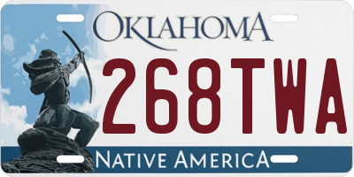 OK license plate 268TWA