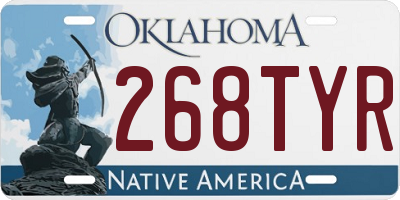 OK license plate 268TYR