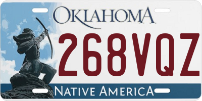 OK license plate 268VQZ