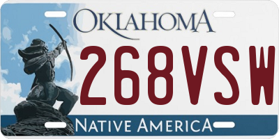 OK license plate 268VSW