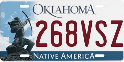 OK license plate 268VSZ