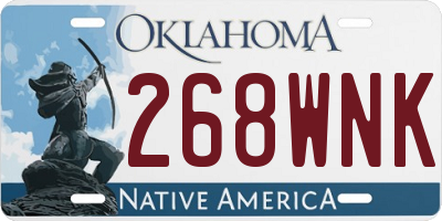 OK license plate 268WNK