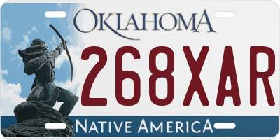 OK license plate 268XAR