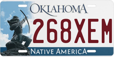 OK license plate 268XEM