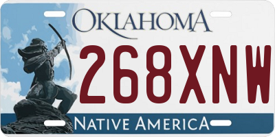 OK license plate 268XNW