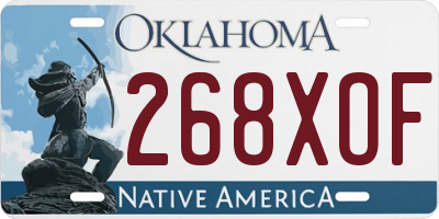 OK license plate 268XOF