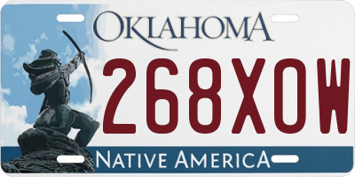 OK license plate 268XOW