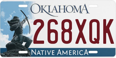 OK license plate 268XQK