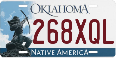 OK license plate 268XQL