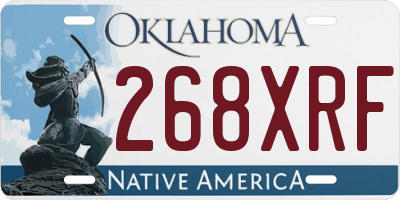 OK license plate 268XRF