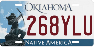 OK license plate 268YLU
