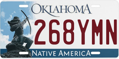 OK license plate 268YMN