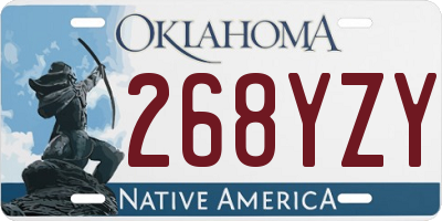 OK license plate 268YZY