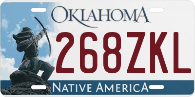 OK license plate 268ZKL