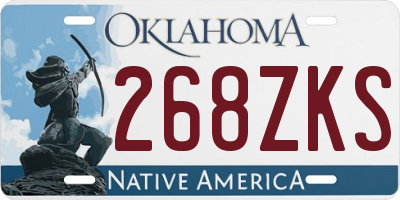 OK license plate 268ZKS