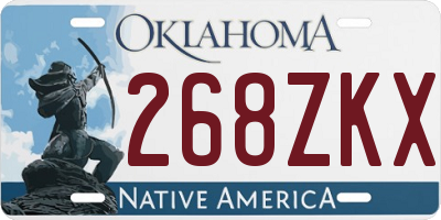 OK license plate 268ZKX