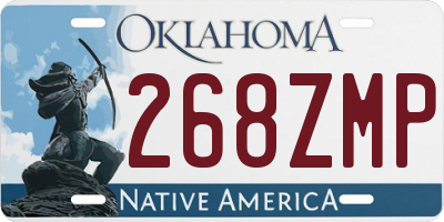 OK license plate 268ZMP