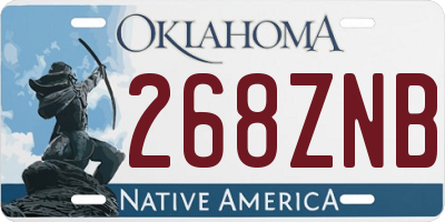OK license plate 268ZNB