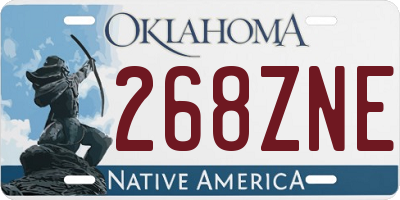 OK license plate 268ZNE