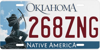 OK license plate 268ZNG