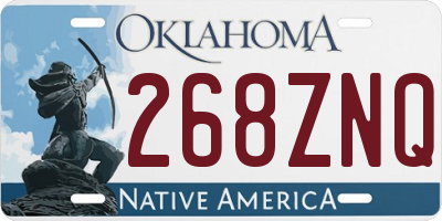 OK license plate 268ZNQ