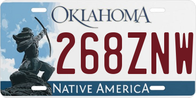 OK license plate 268ZNW