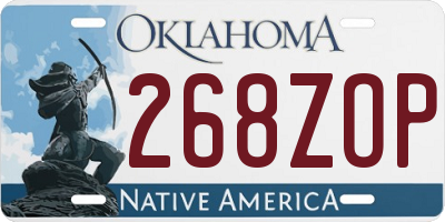 OK license plate 268ZOP