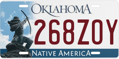 OK license plate 268ZOY