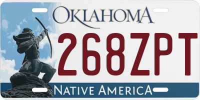 OK license plate 268ZPT