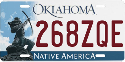 OK license plate 268ZQE