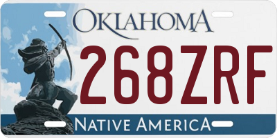 OK license plate 268ZRF