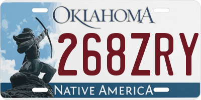 OK license plate 268ZRY