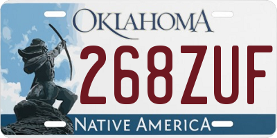 OK license plate 268ZUF