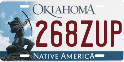 OK license plate 268ZUP