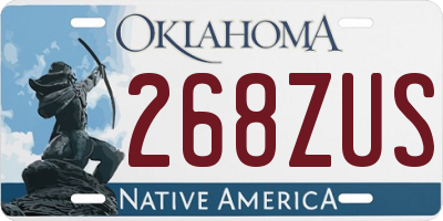 OK license plate 268ZUS