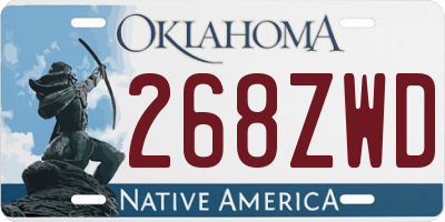 OK license plate 268ZWD
