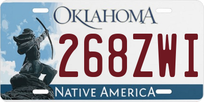 OK license plate 268ZWI